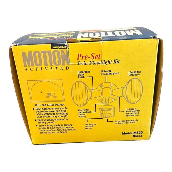Motion Activated Twin Floodlight kit by Regent, Model MS20 Black - Picture 10 of 13